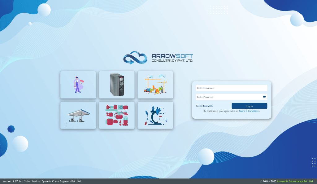 Arrowsoft ERP Dashboard